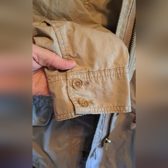 Ladies Michael Kors Utility Lightweight Hooded Cream Khaki Jacket Size Med - Picture 4 of 8